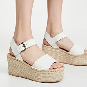 NWT Soludos White Minorca Platform Sandals narrow